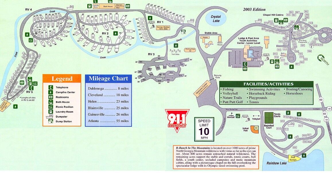 R-Ranch in the Mountains - Resort Map